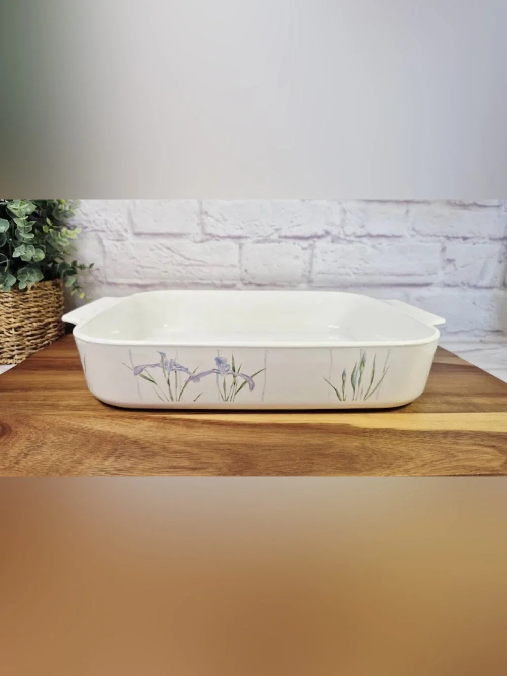 Corningware vintage shadow iris lasagna Baking roast Dish with Handles rare